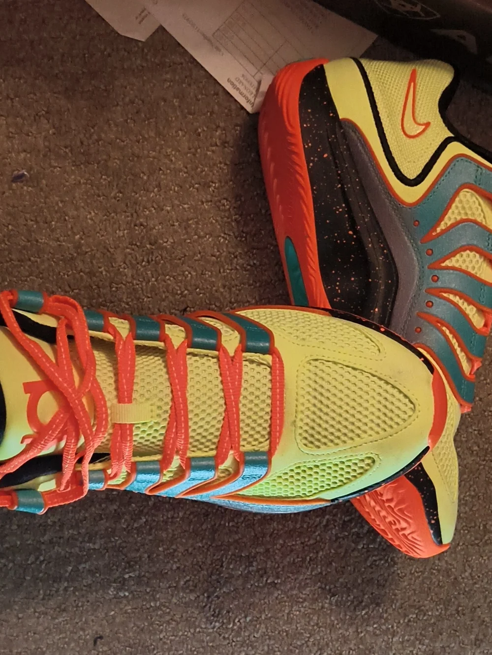 Nike Men's Athletic Shoes - Neon Yellow, Bright Orange & Blue Accents